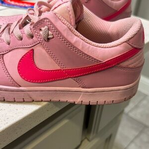 Nike Pink and Red Low-Top Sneakers